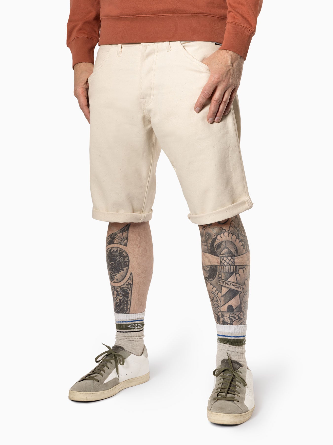 Limited edition Bricker short Lighweight  washed Ecru